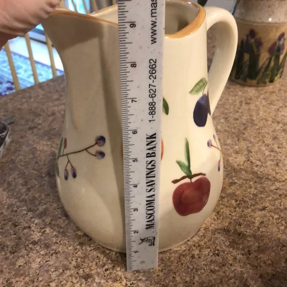 Longaberger Fruit Medley Pottery Pitcher Never Used Retired - Picture 15 of 16